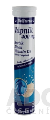 MedPharma VÁPNIK 400 mg + Horčík + Zinok + Vit.D3