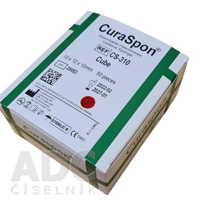 CuraSpon Cube CS-310 želatínové hemostatikum