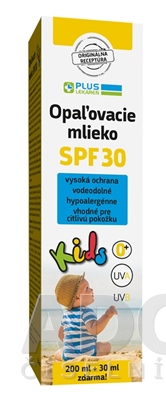 PLUS LEKÁREŇ Opaľovacie mlieko Kids SPF 30