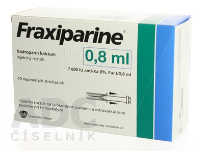 Fraxiparine 7 600 IU (anti Xa)/0,8 ml