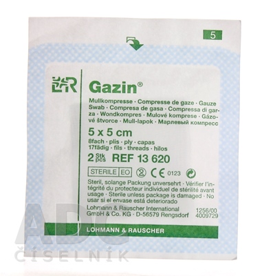 GAZIN KOMPRESY GÁZOVE STERILNÉ 5x5 cm