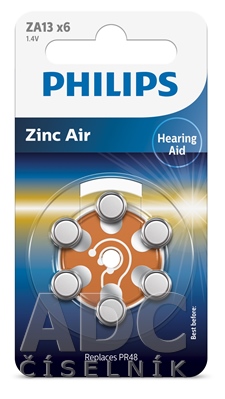PHILIPS Zinc Air ZA13 batérie