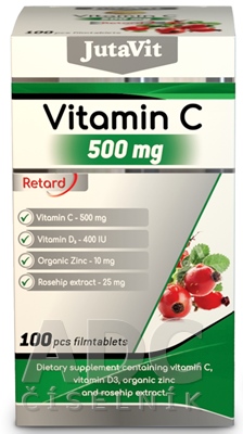JutaVit Vitamín C 500 mg + D3 400 IU + Zinok 15 mg