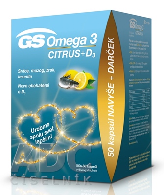 GS Omega 3 CITRUS + D3 darček 2020