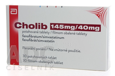 Cholib 145 mg/40 mg filmom obalené tablety
