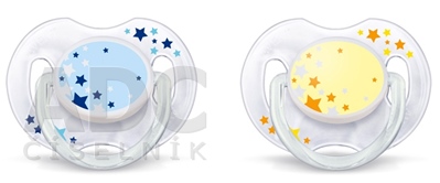AVENT CUMLÍK 0-6M Nočný čas, modro/žltý