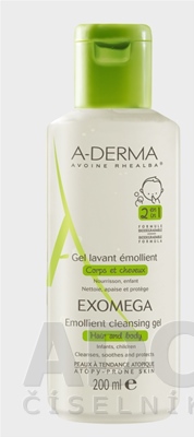 A-DERMA EXOMEGA GEL LAVANT ÉMOLLIENT 2 EN 1