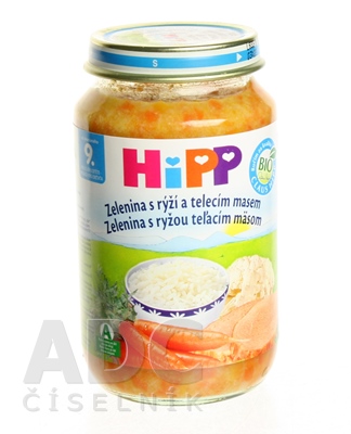 HiPP Príkrm BIO Zelenina, teľacie mäso a ryža
