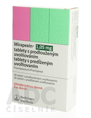 Mirapexin 1,05 mg tablety s predĺženým uvoľňovaním