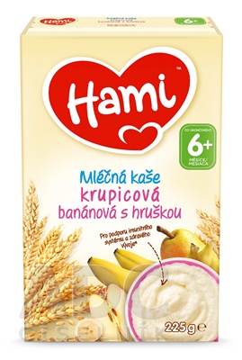 Hami mliečna kaša krupicová banánová s hruškou