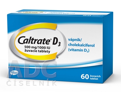 Caltrate D3 500 mg/1000 IU žuvacie tablety