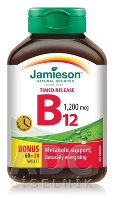 JAMIESON VITAMÍN B12 METYLKOBALAMÍN 1200 μg