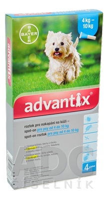 Advantix Spot-on pre psy od 4 do 10 kg