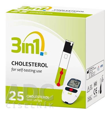 3in1 CHOLESTEROL TESTOVACIE PRÚŽKY