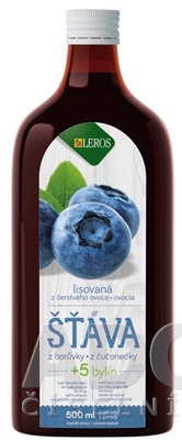 LEROS Funkčná ŠŤAVA čučoriedka + 5 bylín