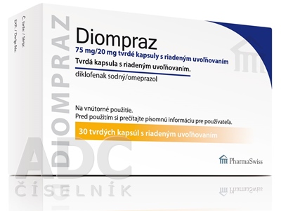 DIOMPRAZ 75 mg/20 mg tvrdé kapsuly