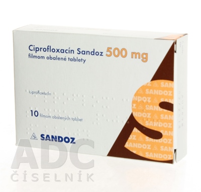 Ciprofloxacín Sandoz 500 mg filmom obalené tablety