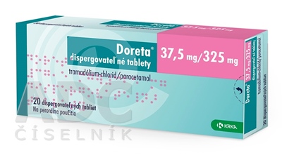Doreta 37,5 mg/325 mg dispergovateľné tablety