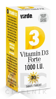 VIRDE Vitamín D3 Forte 1000 I.U.
