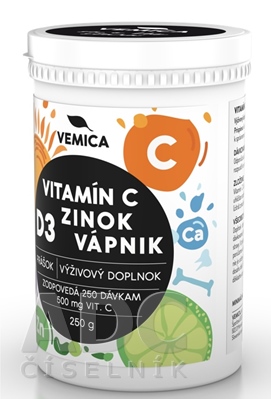Vemica Vitamín C + D3 + Zn + Ca