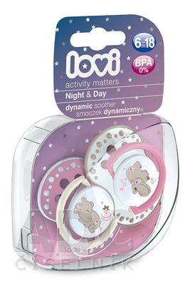 LOVI Dynamický utišujúci cumlík Night&Day