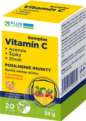 PLUS LEKÁREŇ Komplex vitamín C+acerola+šípky+zinok