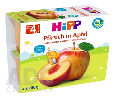 HiPP Príkrm BIO 100% Ovocie Jablká s broskyňami