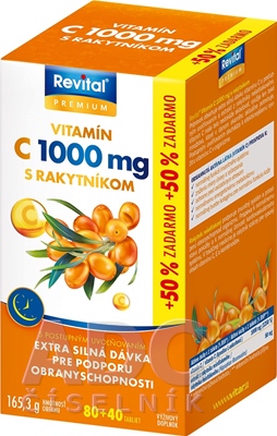 Revital PREMIUM VITAMIN C 1000 mg S RAKYTNÍKOM