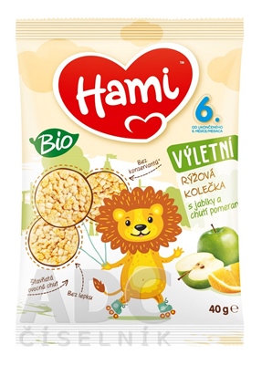 Hami BIO Ryžové kolieska s jablkami a pomarančom