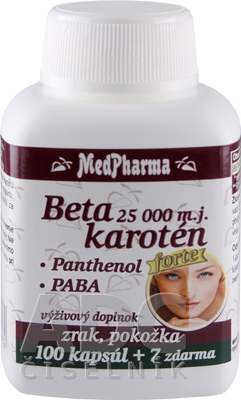 MedPharma BETAKAROTÉN 25.000 m.j.+Pantenol+PABA