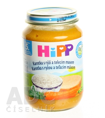 HiPP Príkrm BIO Mrkva s ryžou a teľacím mäsom