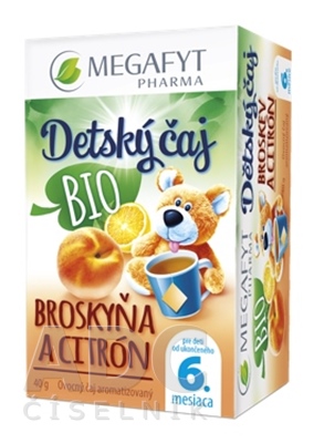 MEGAFYT Detský čaj BIO BROSKYŇA A CITRÓN