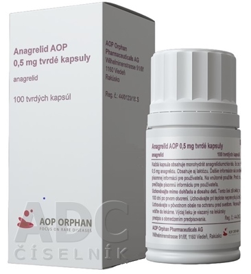 Anagrelid AOP 0,5 mg tvrdé kapsuly