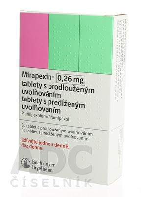 Mirapexin 0,26 mg tablety s predĺženým uvoľňovaním
